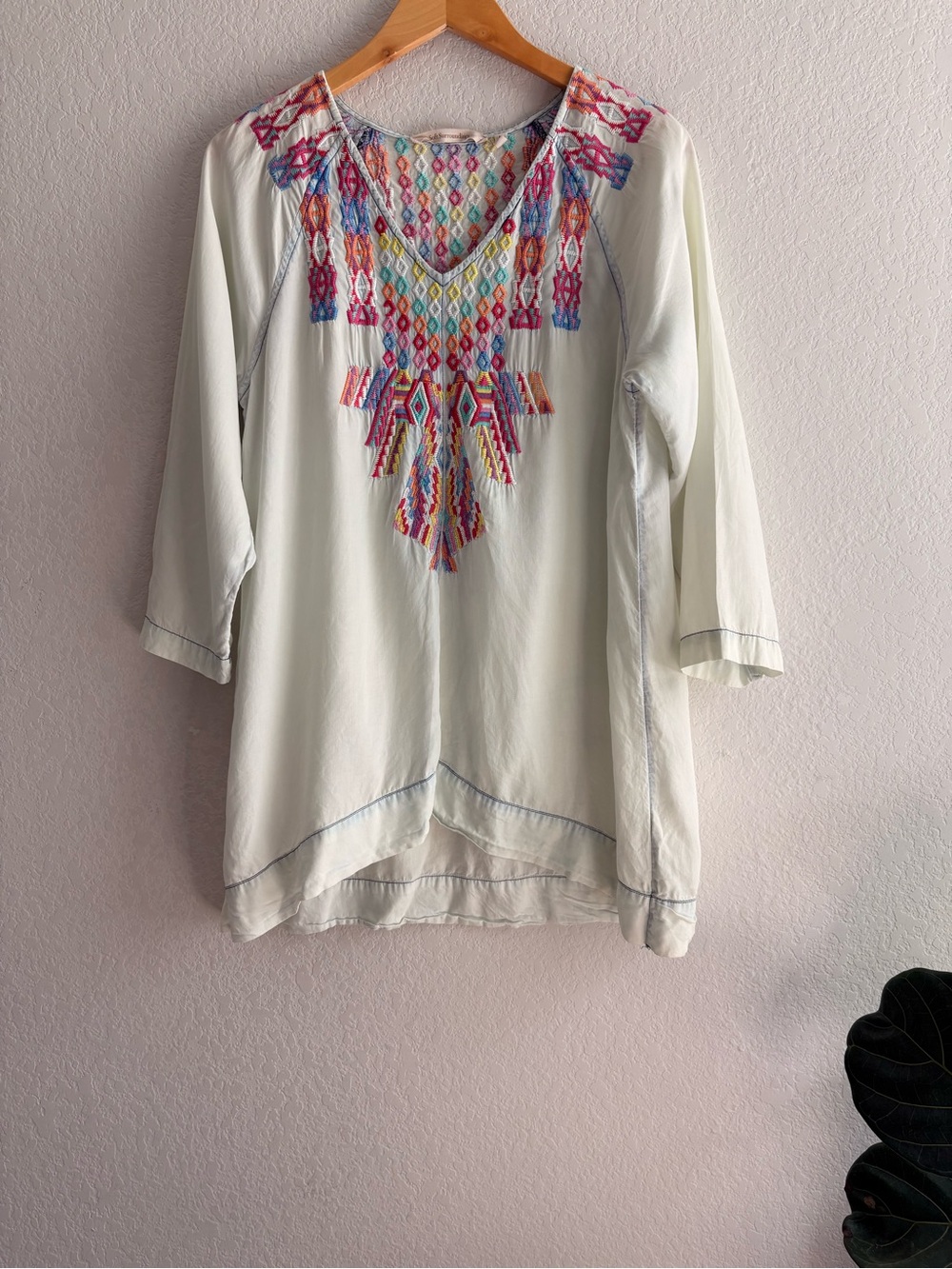 Soft Surroundings Mixteca Embroidered Tunic Size Medium